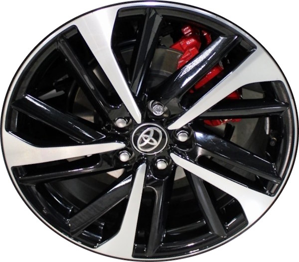 Toyota Corolla Cross 2023-2025 black machined 18x7 aluminum wheels or rims. Hollander part number ALY10519a, OEM part number 426110A420
