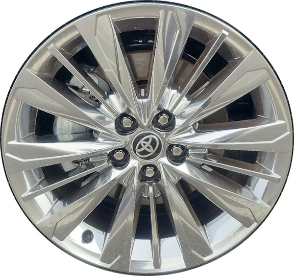 Toyota Highlander 2024-2025 chrome clad 20x8 aluminum wheels or rims. Hollander part number ALY10527a, OEM part number 4260D0E041