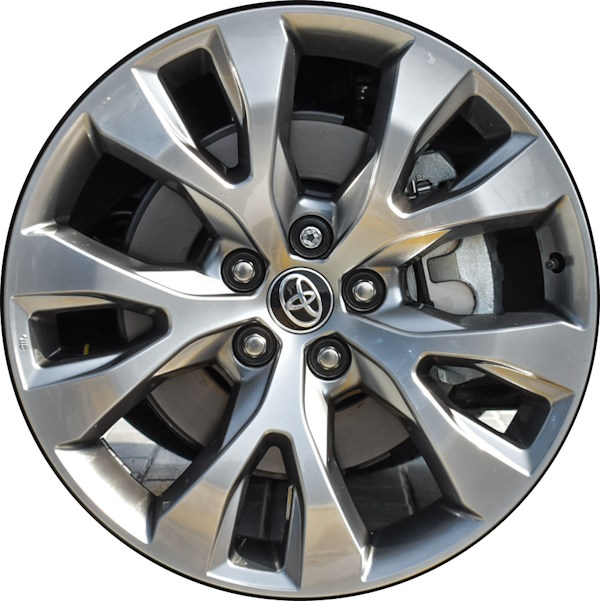 Toyota Highlander 2024-2025 powder hyper grey 20x8 aluminum wheels or rims. Hollander part number ALY10526a, OEM part number 4261A0E311