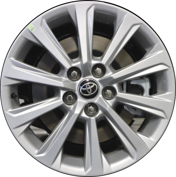 Toyota Highlander 2024-2025 powder coat silver 18x7.5 aluminum wheels or rims. Hollander part number ALY10525, OEM part number 426110EA11