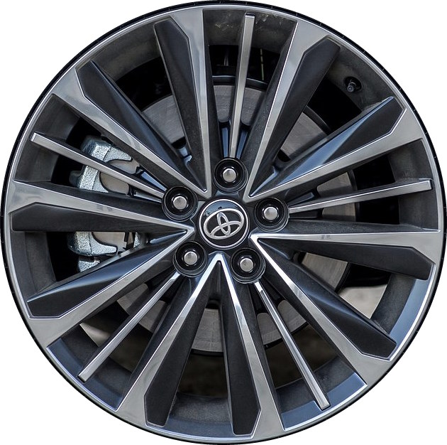 Toyota Highlander 2024-2025 powder coat black 20x8 aluminum wheels or rims. Hollander part number ALY10527b OEM part number 4260D0E051