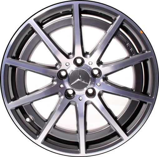 Mercedes-Benz GLA35 2021-2024, GLA45 2021-2023, GLB35 2021-2023 grey machined 19x8 aluminum wheels or rims. Hollander part number 65548U35, OEM part number 24740119007Y51.