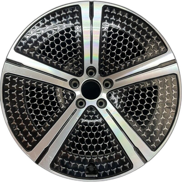 Mercedes-Benz EQS 450 2022-2024 black machined 20x8.5 aluminum wheels or rims. Hollander part number 65618, OEM part number 2974000300.
