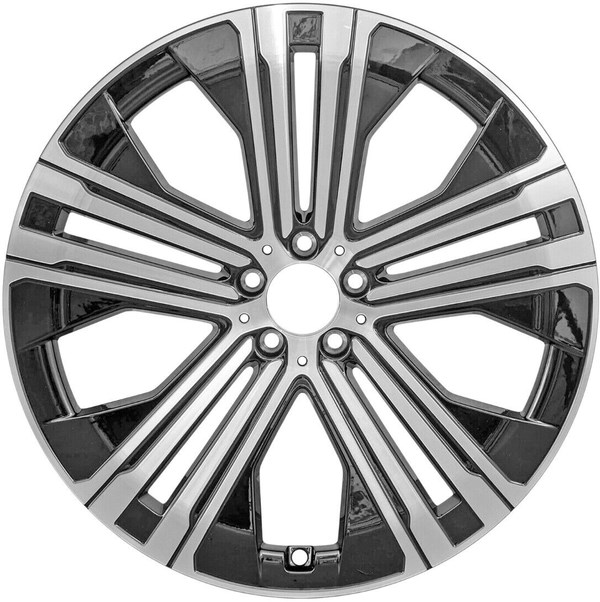 Mercedes-Benz EQS 450 2022-2024 black machined 22x9.5 aluminum wheels or rims. Hollander part number 65622, OEM part number 29740112007X23.