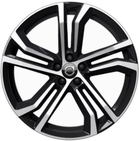 Volvo S90 2021-2023, V90 2021 black machined 20x8.5 aluminum wheels or rims. Hollander part number 70498, OEM part number 32243397, 321346363.