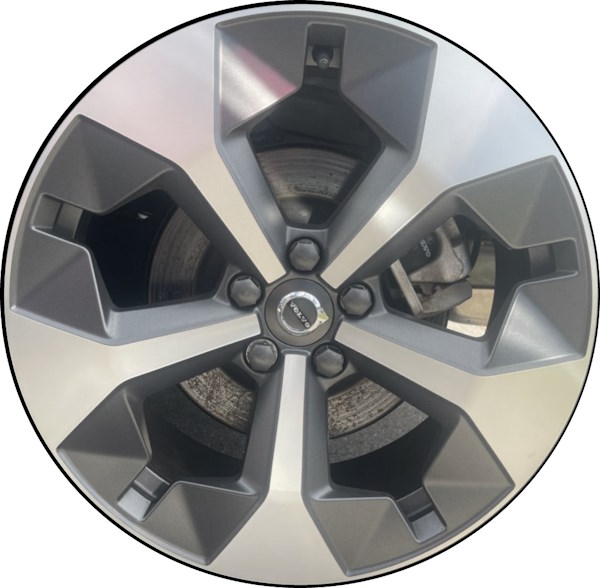 Volvo XC40 2023 black machined 19x7.5 aluminum wheels or rims. Hollander part number ALY70535, OEM part number 323271460.