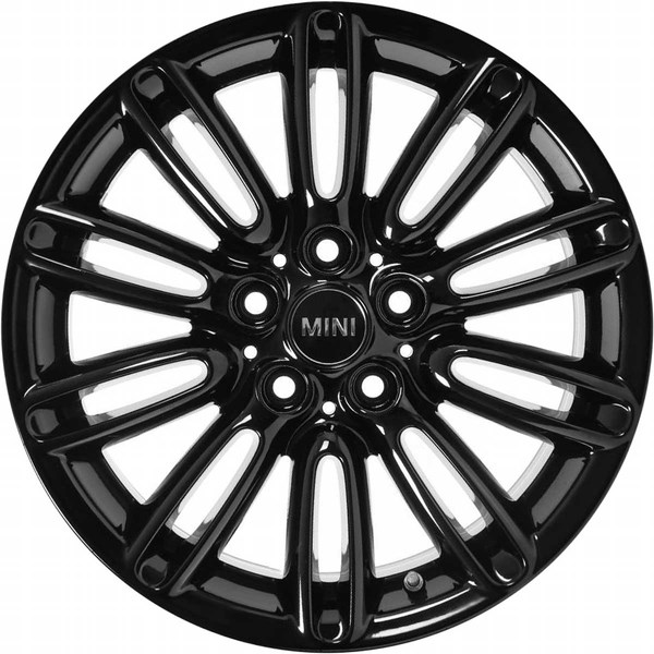 Mini Cooper 2022-2024 powder coat black 17x7 aluminum wheels or rims. Hollander part number 86650, OEM part number 36106898290.