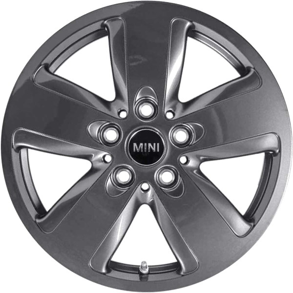 Mini Cooper 2020-2024 powder coat dark grey 16x5.5 aluminum wheels or rims. Hollander part number ALY86600, OEM part number 36116887935.
