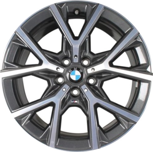 BMW 228i 2021-2024, M235i 2021-2024 dark grey machined 18x8 aluminum wheels or rims. Hollander part number 86113, OEM part number 36118092355.