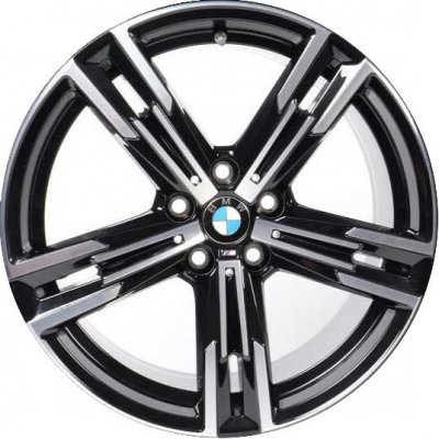 BMW 230i 2022-2024, 430i 2021-2022, M340i 2023, M440i 2021-2023 black machined 18x7.5 aluminum wheels or rims. Hollander part number 86158, OEM part number 36118746631.
