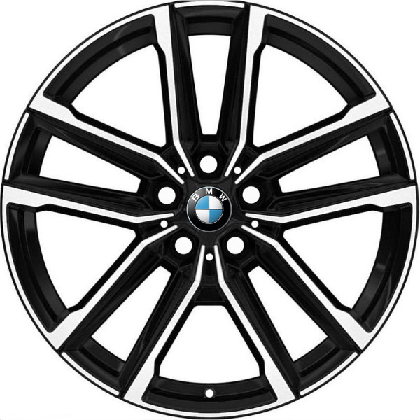 BMW 230i 2022-2024, 430i 2021-2024, M240i 2022-2024, M440i 2021-2024 black machined 19x8 aluminum wheels or rims. Hollander part number 86156, OEM part number 36118747000.