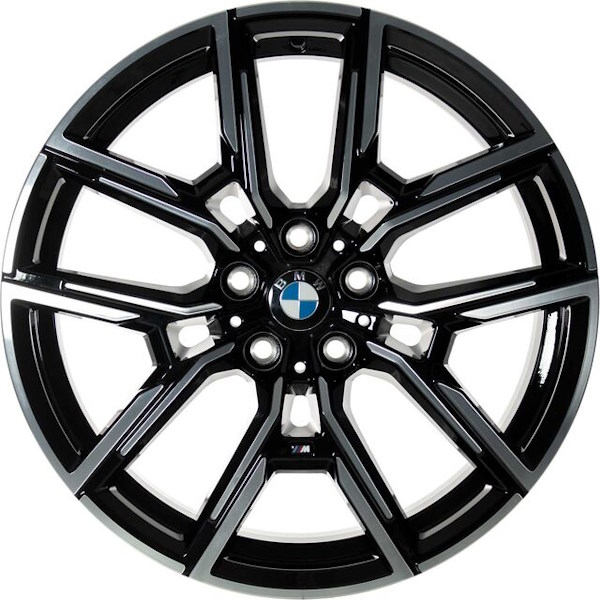 BMW 430i 2022-2024, BMW i4 2022-2024, BMW M440i 2022-2024 black machined 19x8.5 wheels or rims. Hollander part number ALY86636, OEM part number 36118747304.