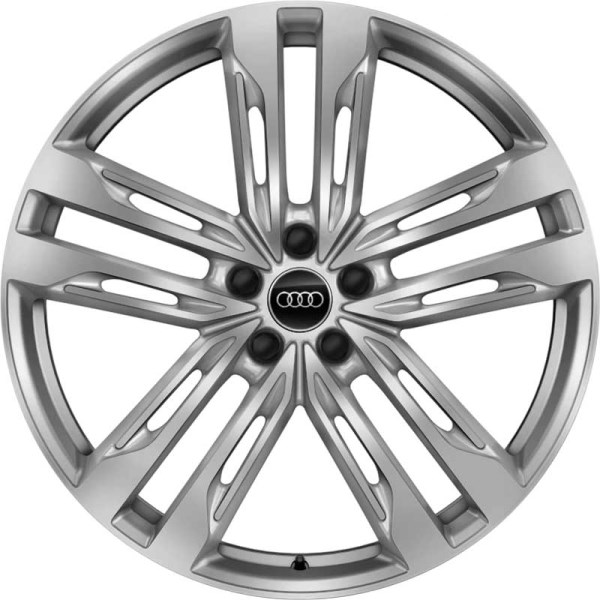 Audi S6 2020-2024 powder coat silver 21x8.5 aluminum wheels or rims. Hollander part number ALY12046, OEM part number 4K0601025AP.