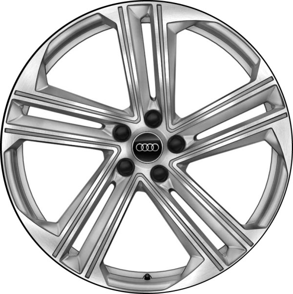 Audi S7 2021-2024 powder coat silver 21x8.5 aluminum wheels or rims. Hollander part number ALY12048a, OEM part number 4K8601025AG.
