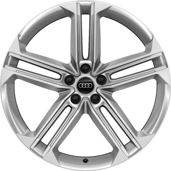 Audi S8 2020-2021 powder coat silver 21x9 aluminum wheels or rims. Hollander part number ALY12016, OEM part number 4N0601025F.