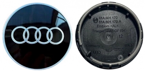 C59101 Audi A3, A4, A5, A6, A7, A8, Allroad OEM Black Center Cap #81A601170