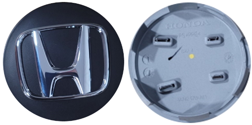 Honda Civic OEM Wheel Center Cap Chrome Black Alloy Finish Diameter 2 5/16 Inch 