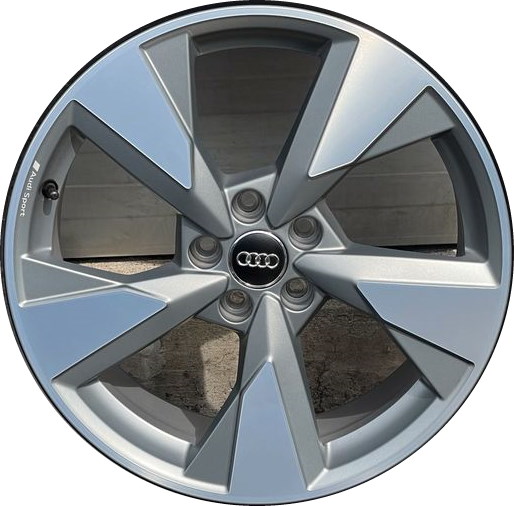 Audi Q5 2022-2025 dark grey machined 19x8 aluminum wheels or rims. Hollander part number ALY12086/95190, OEM part number 80A601025AN.