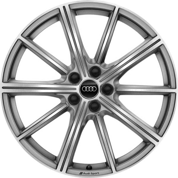 Audi Q5 2021-2024, SQ5 2021-2025 grey machined 20x8 aluminum wheels or rims. Hollander part number 12038/95071, OEM part number 80A601025AP.