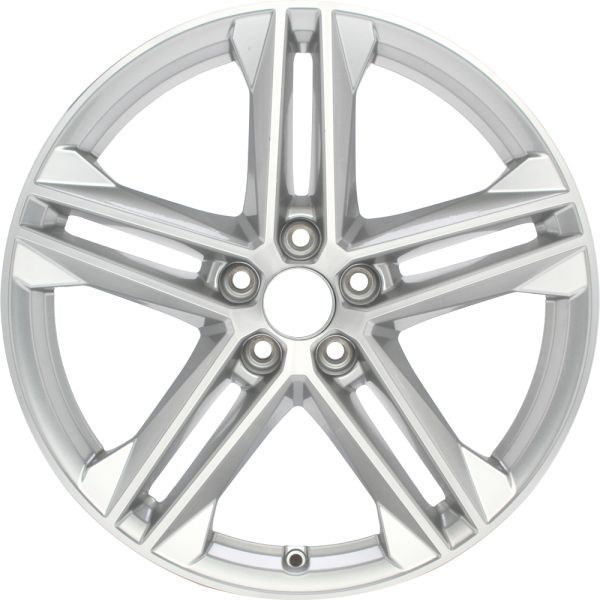 Audi Q5 2021-2024 powder coat silver 19x8 aluminum wheels or rims. Hollander part number ALY12039, OEM part number 80A601025G.