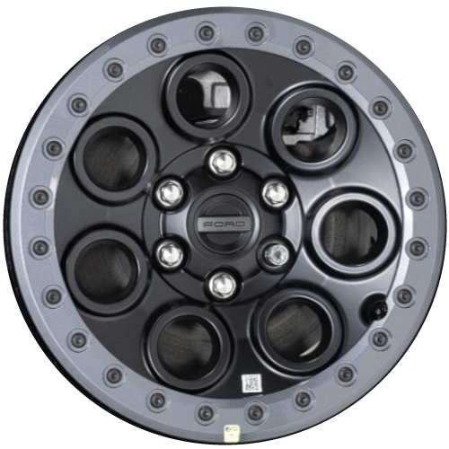 Ford F-150 2024-2025 powder coat black 17x8.5 aluminum wheels or rims. Hollander part number ALY10459, OEM part number Rl3Z1007C