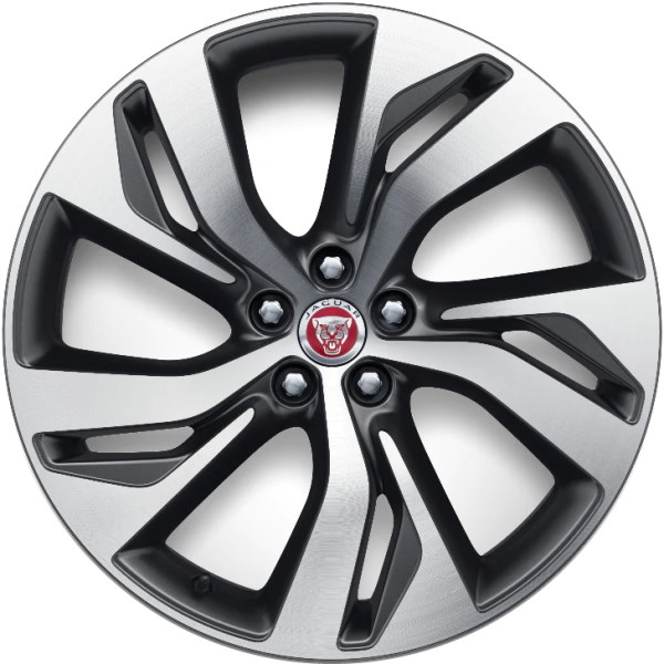 Jaguar E-PACE 2021-2024 charcoal machined 20x8 aluminum wheels or rims. Hollander part number 60041, OEM part number J9C24635.