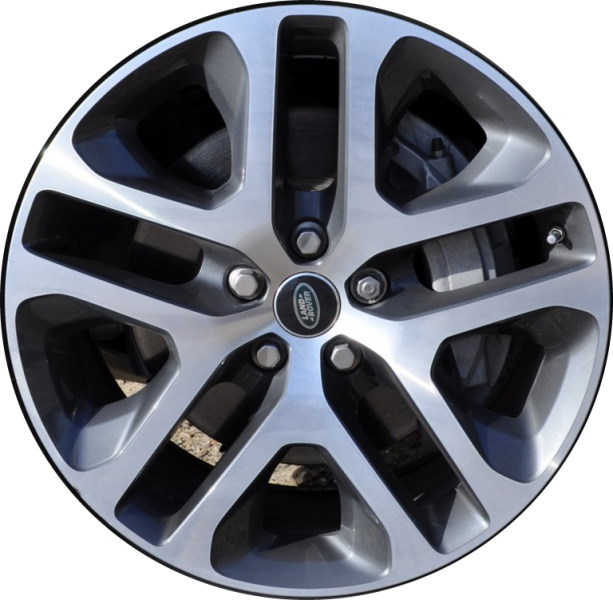 Land Rover Defender 2020-2024 grey machined 20x8.5 aluminum wheels or rims. Hollander part number ALY72354/95098, OEM part number LR133250.