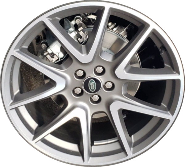 Land Rover Range Rover Velar 2021-2023 grey machined 21x7.5 aluminum wheels or rims. Hollander part number ALY72363, OEM part number LR141891.