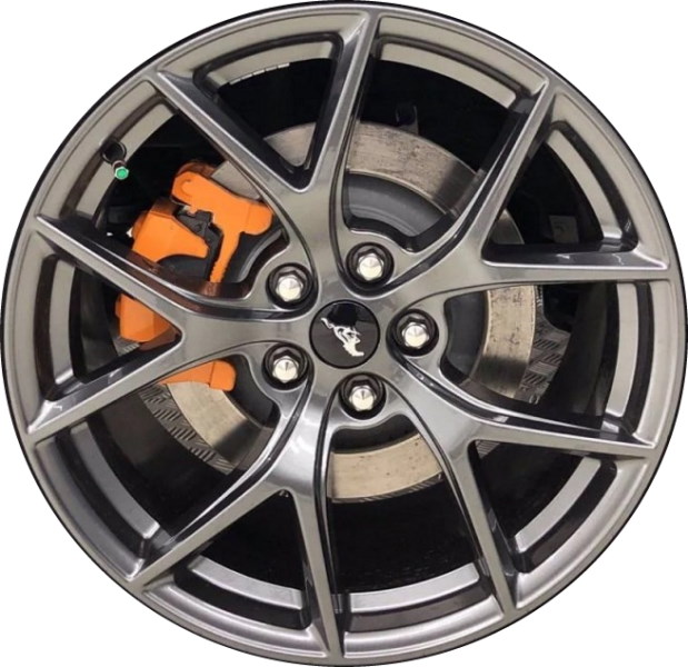 Ford Mustang 2020-2023 powder coat dark hyper 19x10 aluminum wheels or rims. Hollander part number ALY10363HH/96023, OEM part number LR3Z1007E.