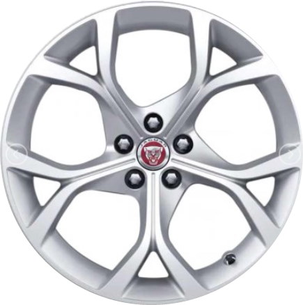 Jaguar F Type 2021 powder coat silver 19x8.5 aluminum wheels or rims. Hollander part number ALY60020U20, OEM part number T2R45849.