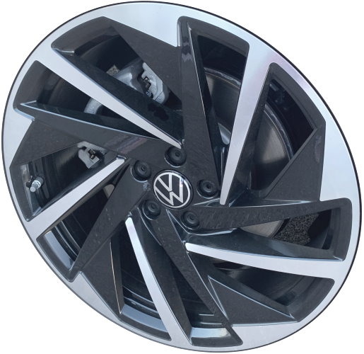 Volkswagen Arteon 2020-2023 black machined 20x8 aluminum wheels or rims. Hollander part number ALY70072/95108, OEM part number 3G8601025TFZZ.