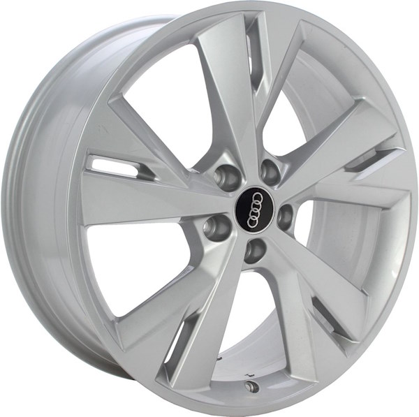 Audi Q4 e-tron 2022-2024 powder coat silver 20x8 aluminum wheels or rims. Hollander part number ALY12123B, OEM part number 89A601025D.