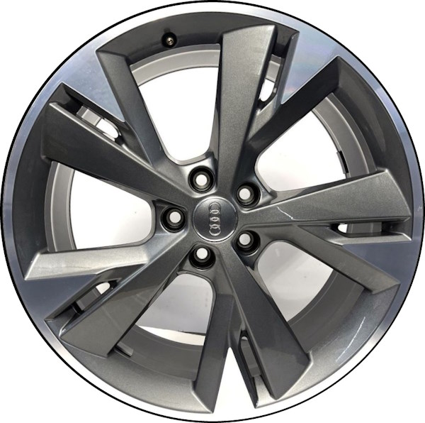 Audi Q4 e-tron 2022-2024 grey machined 20x8 aluminum wheels or rims. Hollander part number ALY12123A, OEM part number 89A601025E.