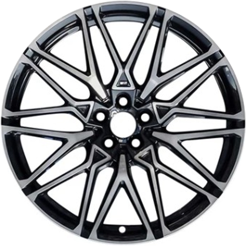 BMW X5M 2021-2024 BMW X6M 2021-2024 black machined w/smoked clear coat 21x10.5 aluminum wheels or rims. Hollander part number 86245a, OEM part number 36119503307