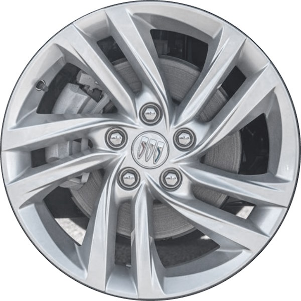 Buick Envista 2024-2025 powder coat silver 17x7.5 aluminum wheels or rims. Hollander part number ALY14101,  OEM part number 42727443.