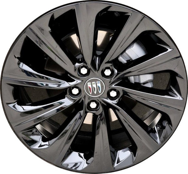 Buick Envista 2024-2025 powder coat black 19x8 aluminum wheels or rims. Hollander part number ALY14104, OEM part number 60008530