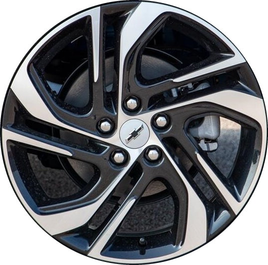 Chevrolet Bolt 2022-2023 black machined 17x6.5 aluminum wheels or rims. Hollander part number ALY14065U45HH, OEM part number 42665271.