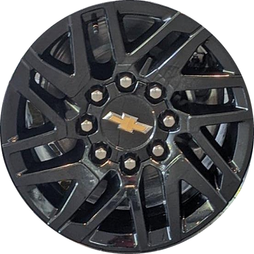 Chevrolet Silverado 1500 EV RST Electric 2024 powder coat black 18x8.5 aluminum wheels or rims. Hollander part number ALY95948, OEM part number 85614842 85513085