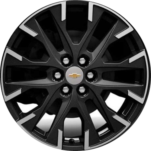 Chevrolet Traverse  LT 2024-2025 black machined 20x8 aluminum wheels or rims. Hollander part number 14156/95939, OEM part number 84886618