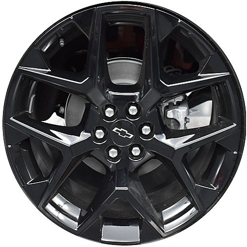 Chevrolet Traverse RS AWD 2024 powder coat black 22x8.5 aluminum wheels or rims. Hollander part number 95938, OEM part number 84886621