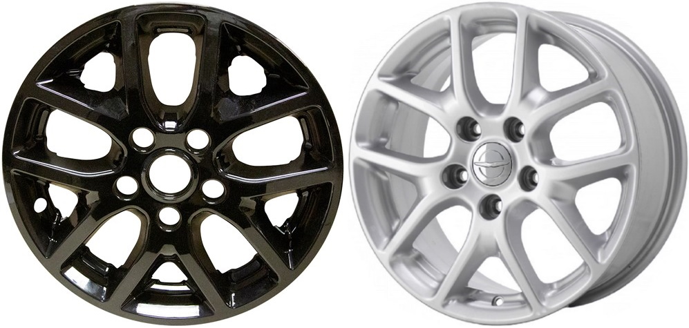 Chrysler Pacifica 2017-2025, Chrysler Voyager 2020-2025 Black, 5 Y-Spoke, Plastic Hubcaps, Wheel Covers, Wheel Skins, Imposters. ONLY Fits 17 Inch Alloy Wheel Pictured. Part Number IMP-7259GB.