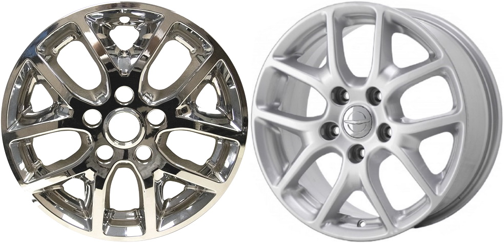 Chrysler Pacifica 2017-2025, Chrysler Voyager 2020-2025 Chrome, 5 Y-Spoke, Plastic Hubcaps, Wheel Covers, Wheel Skins, Imposters. ONLY Fits 17 Inch Alloy Wheel Pictured. Part Number IMP-7259PC.