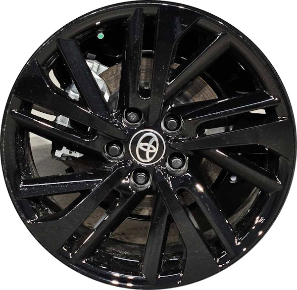 Toyota Corolla Cross 2023-2025 powder coat black 18x7 aluminum wheels or rims. Hollander part number ALY10519b, OEM part number 426110A440