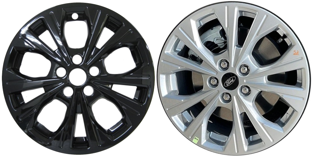Ford Escape 2023-2025 Black, 10 Spoke, Plastic Hubcaps, Wheel Covers, Wheel Skins, Imposters. Fits 17 Inch Alloy Wheel Pictured to Right. Part Number IMP-7201GB