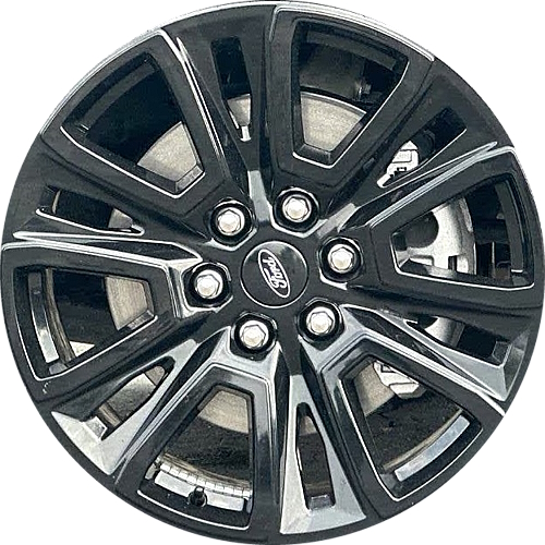 Ford F-150 2024-2025 powder black 20x8.5 aluminum wheels or rims. Hollander part number ALY10620B, OEM part number RL3Z1007M