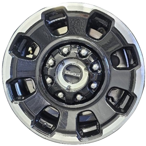 Ford F-250 2025, F-350 SRW 2025 Black Machined 18x8 aluminum wheels or rims. Hollander part number ALY10488, OEM part number Ford F-250, F-350 F250, F350 Wheels Black Machined Rims PC3C1007JA