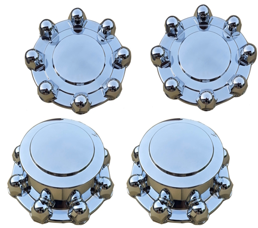 Set of 4 IWCC3423/3424  Ford F-450, F-550 Replica Chrome Axle Covers/Center Caps