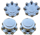 Set of 4 IWCC3423/3424  Ford F-450, F-550 Replica Chrome Axle Covers/Center Caps
