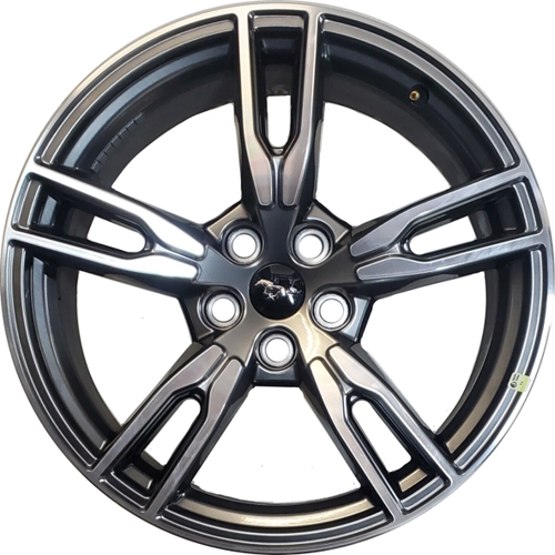 Ford Mustang 2024-2025 charcoal machined 19x8.5 aluminum wheels or rims. Hollander part number 10594, OEM part number PR3Z1007P