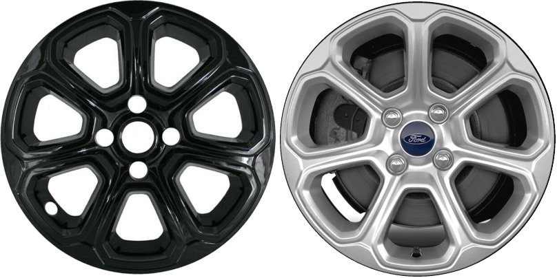 Ford EcoSport 2018-2022 Black, 7 Spoke, Plastic Hubcaps, Wheel Covers, Wheel Skins, Imposters. Fits 16 Inch Alloy Wheel Pictured to Right. Part Number IMP-456BLK/6101GB.
